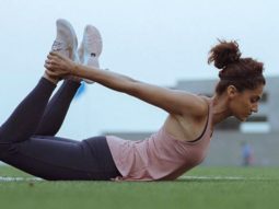 Taapsee Pannu does the perfect bow pose as she shoots for Rashmi Rocket
