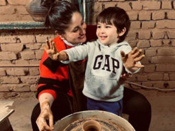 Kareena Kapoor Khan and Taimur try their hand at pottery; the little one is amused and happy
