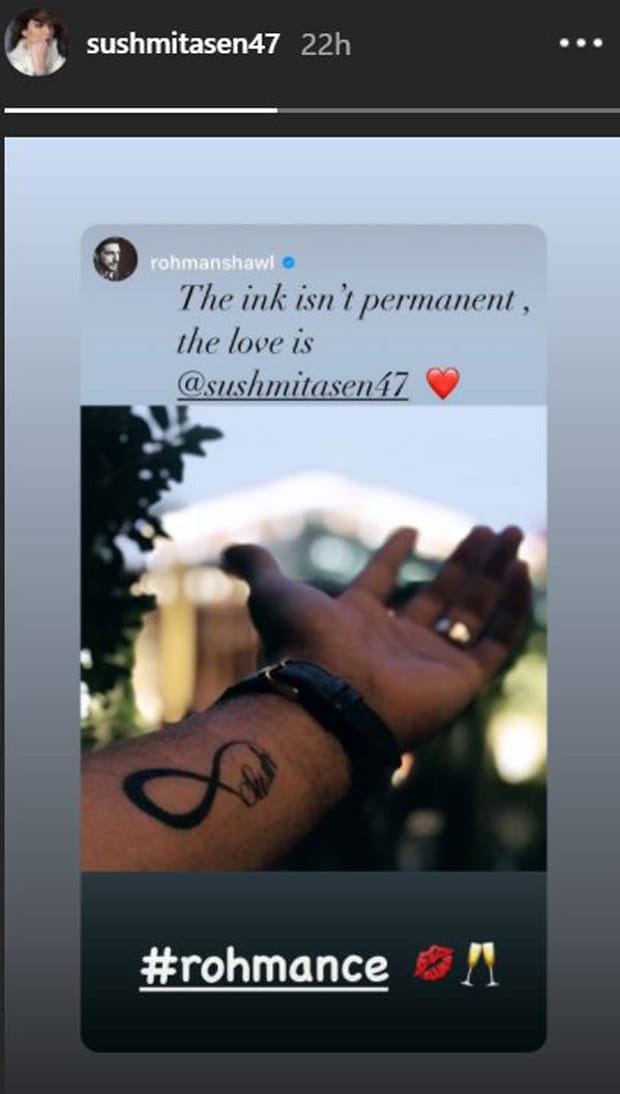 Sushmita Sen’s boyfriend Rohman Shawl dedicates his tattoo to her