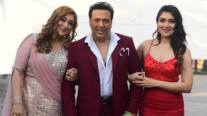Govinda with wife and daughter for Zee TV show