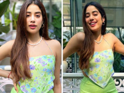 Janhvi Kapoor opts for budget friendly scarf top and cropped green pants that cost around Rs. 8.2k as she films for What Women Want