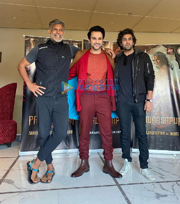 photos milind soman sahil salathia and aditya lal snapped in delhi for paurashpur promotio
