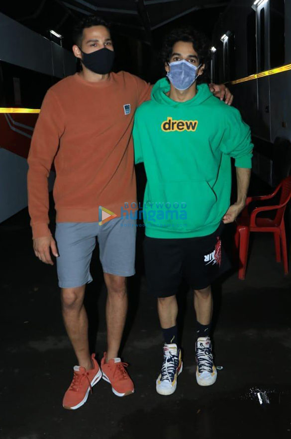 photos siddhant chaturvedi and ishaan khatter snapped on sets of bhoot police in filmcity 1