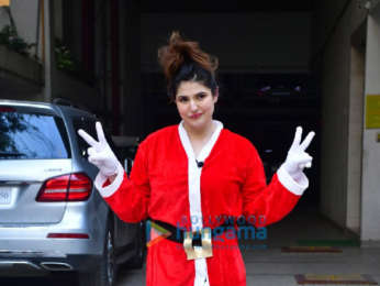 Photos: Zareen Khan snapped in Santa outfit ahead of Christmas celebration