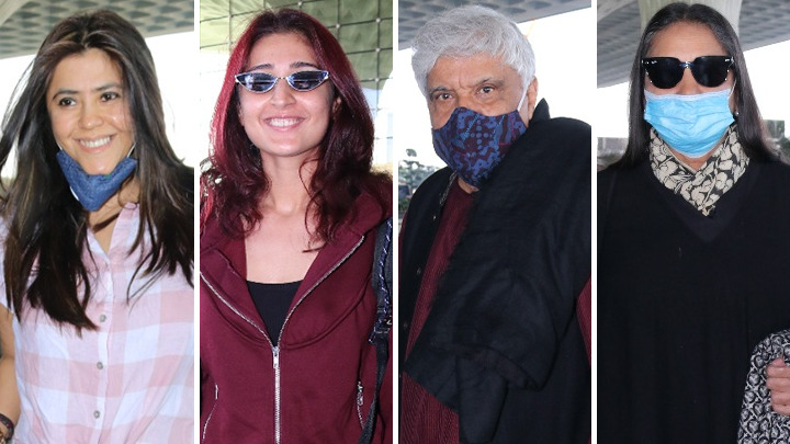 Spotted – Ekta Kapoor, Dhvani Bhanushali with family, Javed Akhtar & Shabana Azmi at Airport
