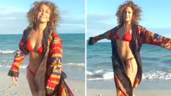 Jennifer Lopez flaunts her toned body as she raises the temperature in a red bikini