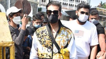 Karan Johar spotted at Gateway Of India, leaving for Varun Dhawan-Natasha Dalal’s wedding