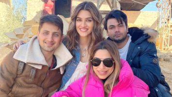 Kriti Sanon shares a glimpse from the sets of Bachchan Pandey, poses with her crew