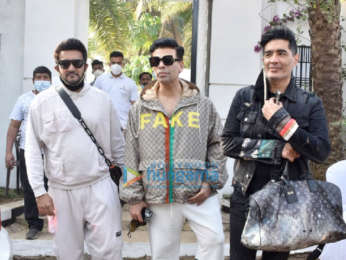 Photos: Karan Johar, Manish Malhotra, Shashank Khaitan spotted leaving the Varun Dhawan's wedding venue