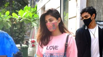 Photos: Rhea Chakraborty spotted house hunting in Bandra with her brother