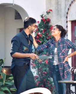 On the sets of the movie Rashmi Rocket
