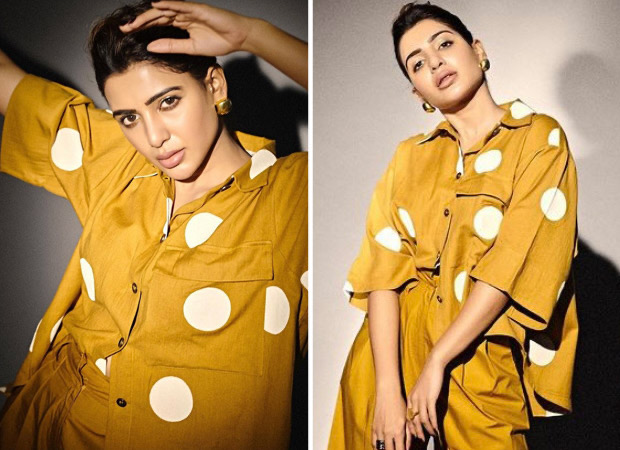 Samantha Akkineni infuses vibrant colour with her mustard outfit with polka dots during The Family Man 2 promotions