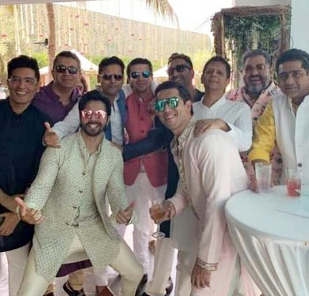 Varun Dhawan strikes a pose with his groomsmen ahead of his wedding with Natasha Dalal