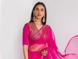 Aditi Rao Hydari looked resplendent in Raw Mango sheer and vibrant pink saree at Dia Mirza’s wedding