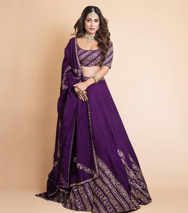 Hina Khan's purple lehenga worth Rs. 96,800 is a must-have for the wedding season wardrobe Hina Khan's purple lehenga worth Rs. 96,800 is a must-have for the wedding season wardrobe