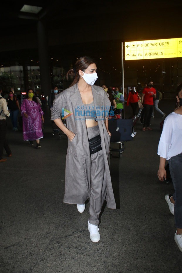 Kriti Sanon mixes power dressing with comfort at the airport as she wraps up first schedule of Bachchan Pandey