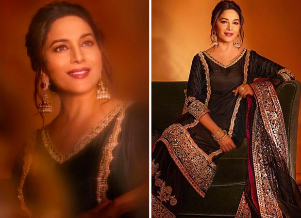 Madhuri Dixit Exudes Royalty In Shades Of Black Manish Malhotra Attire For Dance Deewane 