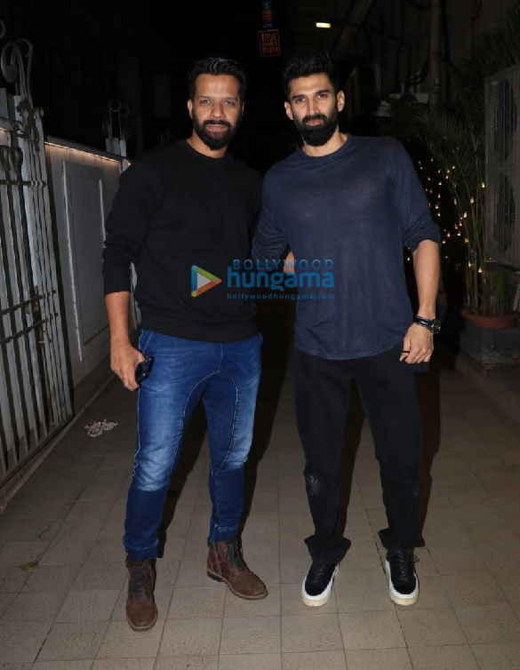 photos aditya roy kapur sanjana sanghi and director kapil verma snapped at the wrap up party of the film om the battle within 3