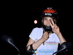 Photos: Radhika Madan snapped during a bike ride in Juhu