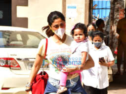 Photos: Shilpa Shetty and daughter Samisha snapped at a clinic in Bandra