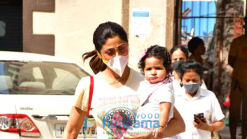Photos: Shilpa Shetty and daughter Samisha snapped at a clinic in Bandra