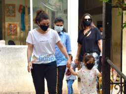 Photos: Soha Ali Khan and Neha Dhupia snapped with their respective kids in Bandra