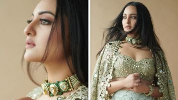 Sonakshi Sinha’s modern elegant skirt and pearl mirror jacket from Arpita Mehta’s collection is worth over Rs. 1.54 lakhs