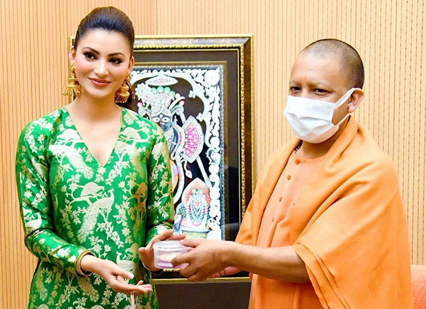 Urvashi Rautela meets CM Yogi Adityanath during the shoot of Inspector Avinash in Lucknow