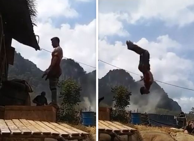Watch: Tiger Shroff does a perfect back flip as he shoots for an action sequence