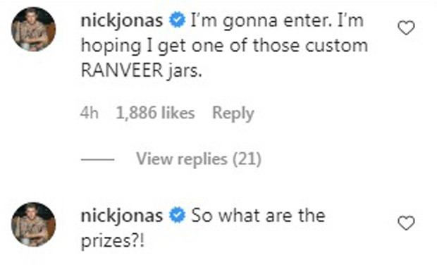 "Hope to get custom Ranveer Singh jar" - says popstar Nick Jonas on the actor's latest Nutella video "Hope to get custom Ranveer Singh jar" - says popstar Nick Jonas on the actor's latest Nutella video