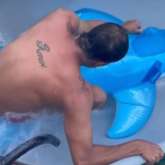Akshay Kumar struggles on water slide with Nitara's float in this hilarious video