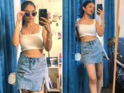Anushka Sen gives major summer vibes in white tank top and denim mini skirt
