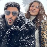 Badshah and Shehnaaz Gill pose in the snow in Kashmir as they shoot for their music video