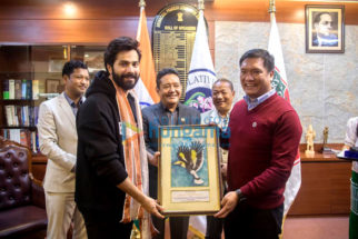 On the sets of the movie Bhediya