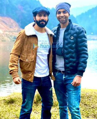 On the sets of the movie Bhediya