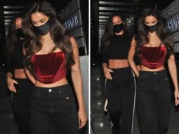 Disha Patani follows regencycore style from Bridgerton, steps out in maroon corset top for Tiger Shroff’s birthday dinner