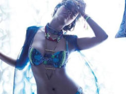 Esha Gupta looks smoking hot as she poses in a blue and green two piece bikini