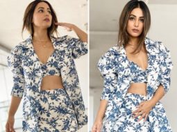 Hina Khan serves looks in printed monotone co-ord set with a blazer