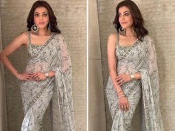 Kajal Aggarwal looks radiant in Arpita Mehta’s olive green saree worth Rs. 62,000 for promotions of Mosagallu