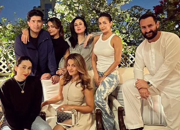 New parents Saif Ali Khan and Kareena Kapoor Khan pose with Karisma Kapoor, Malaika Arora, Manish Malhotra and more