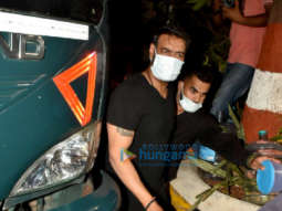 Photos: Ajay Devgn and Aakanksha Singh spotted at shoot location in Bandra