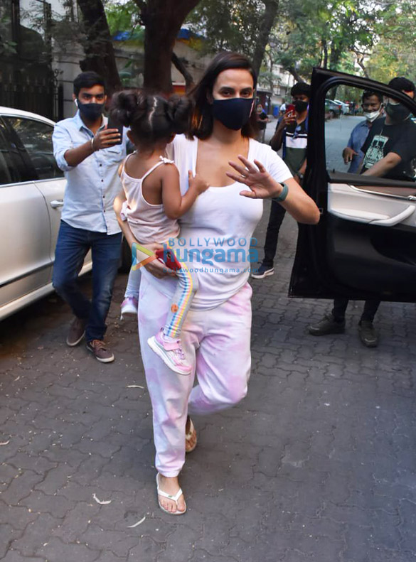 photos neha dhupia spotted with her daughter in bandra 1