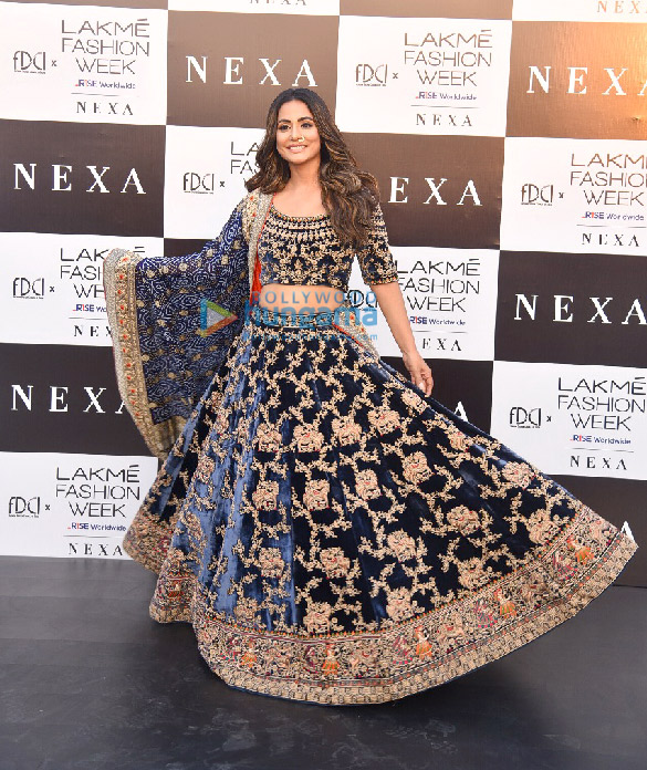 photos pooja hegde lara dutta aahana kumra divya khosla kumar and hina khan walk the ramp at lakme fashion week 2021 3