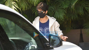 Photos: Shahid Kapoor snapped inspecting a new car at his residence in Juhu