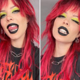 Pregnant Halsey gives modern twist to goth style with dramatic makeup and red wig