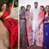 Tamannaah Bhatia makes us swoon in red and blue lehengas at her friend's wedding