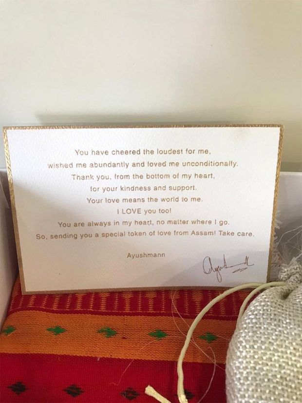 Ayushmann Khurrana sends his fans a token of love from North East after wrapping up Anek Ayushmann Khurrana sends his fans a token of love from North East after wrapping up Anek