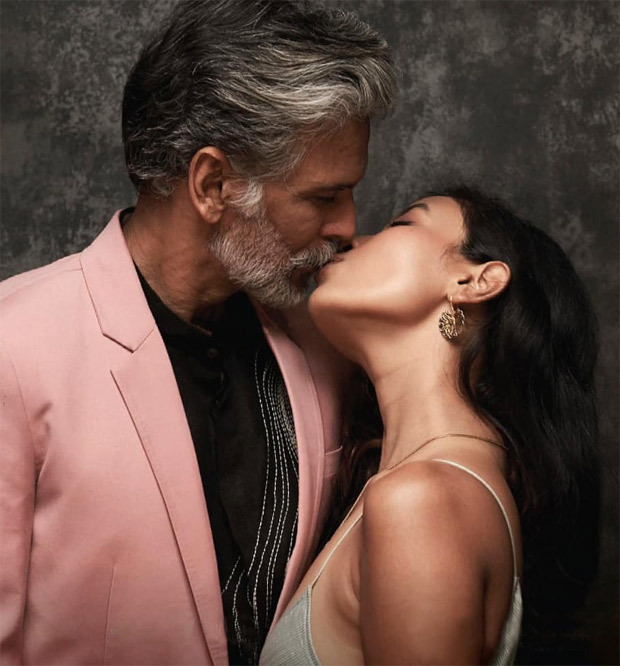 Milind Soman and wife Ankita Konwar share a kiss during PETA India's new vegan show at Lakme Fashion Week 2021 Milind Soman and wife Ankita Konwar share a kiss during PETA India's new vegan show at Lakme Fashion Week 2021