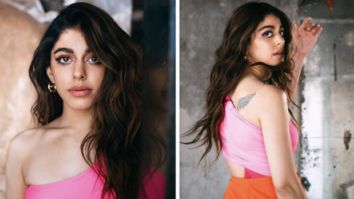 Alaya F makes a strong case for colour blocking in print bodysuit and poppy orange flared pants