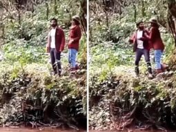 Behind The Scenes: Kriti Sanon mock-pushes Varun Dhawan during a scene in Bhediya, saves him in time
